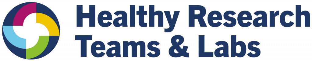 The Healthy Research Teams & Labs logo with a colorful circular emblem beside bold dark-blue text of Healthy Research Teams & Labs.