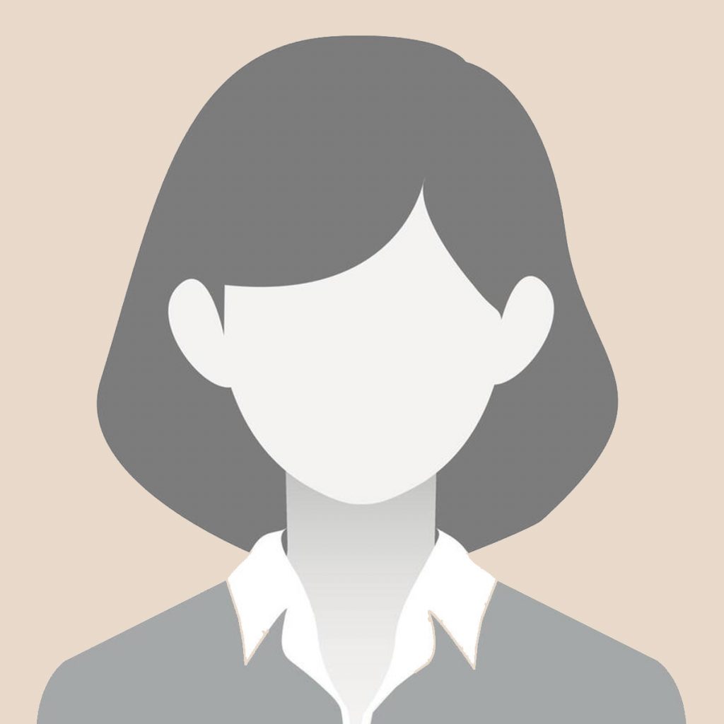 A grayscale, minimalist avatar illustration of a woman